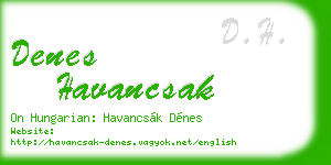 denes havancsak business card