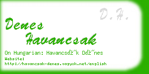 denes havancsak business card